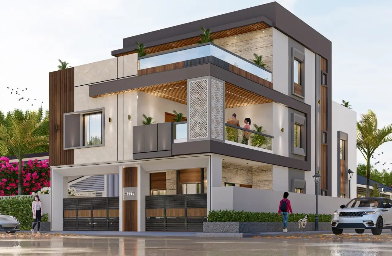Modern residential structural framework showing accurate house construction process